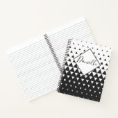 Carnet Nom du Motif triangle noir et blanc personnalisé (Intérieur)