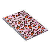 Carnet Nom du Poster de animal léopard rose et orange (Côté Droit)