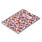Carnet Nom du Poster de animal léopard rose et orange (Côté gauche)