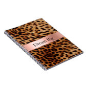 Carnet Nom du ruban rose du Rose animal léopard (Côté Droit)