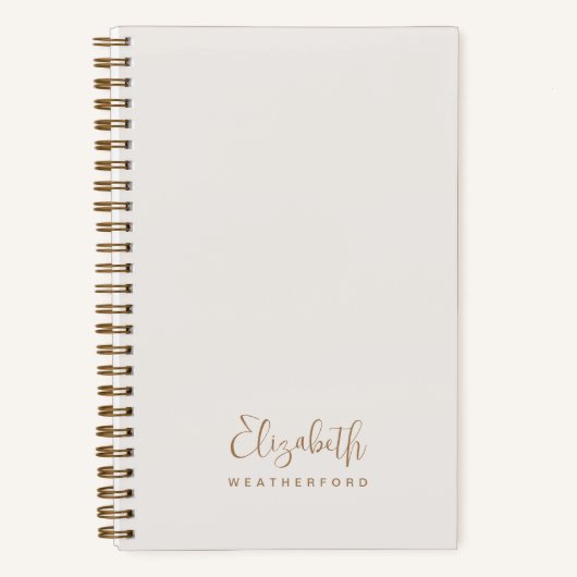 Carnet Nom du script de calligraphie neutre minimale simp (Recto)
