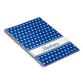 Carnet Nom du script de la bande de points Polka blanc pr (Côté Droit)