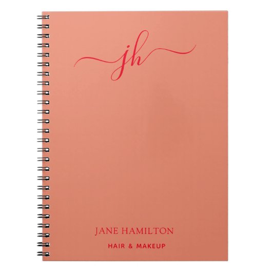 Carnet Nom du script de monogramme du logo personnalisé (Devant)