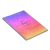 Carnet Nom du script de parties scintillant arc-en-ciel m (Côté Droit)