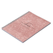 Carnet Nom du script de parties scintillant rose vif mode (Côté gauche)