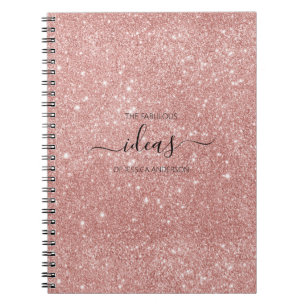Carnet Nom du script de parties scintillant rose vif mode