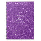Carnet Nom du script de parties scintillant violet modern (Devant)