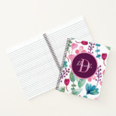 Carnet Nom du script du monogramme de l'aquarelle personn (Intérieur)