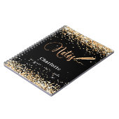 Carnet Nom du script du stylo parties scintillant en or n (Côté gauche)