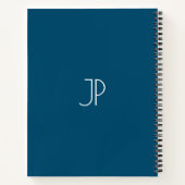 Carnet Nom du script Modèle Monogram Ocean Blue Sofcover (Dos)