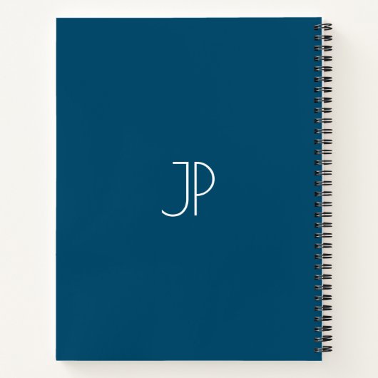 Carnet Nom du script Modèle Monogram Ocean Blue Sofcover (Dos)