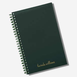 Carnet Nom du script moderne Charbon & Or Monogramme