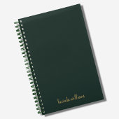 Carnet Nom du script moderne Charbon & Or Monogramme