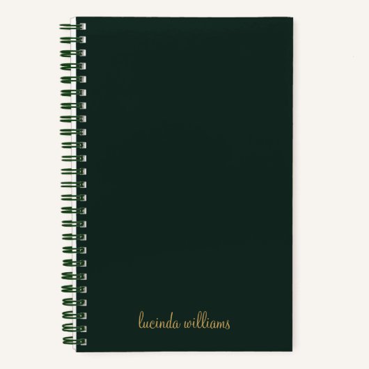 Carnet Nom du script moderne Charbon & Or Monogramme (Recto)