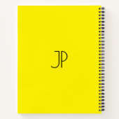 Carnet Nom du script Monogramme initial brillant jaune (Dos)