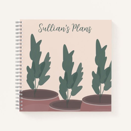 Carnet Nom du script pour plantes en pot (Devant)