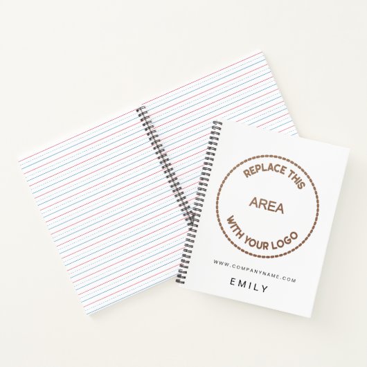 Carnet Nom du site Web du logo de l'entreprise Blanc (Intérieur)