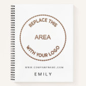 Carnet Nom du site Web du logo de l'entreprise Blanc (Devant)