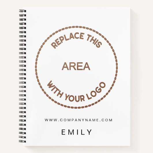 Carnet Nom du site Web du logo de l'entreprise Blanc (Devant)