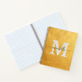 Carnet Nom élégant du monogramme d'or noir (Intérieur)