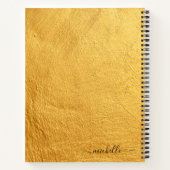 Carnet Nom élégant du monogramme d'or noir (Dos)