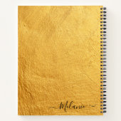 Carnet Nom élégant du monogramme d'or noir (Dos)