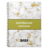 Carnet Nom élégant et fonctionnel Personnaliser Marbre Bl (Devant)