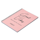 Carnet Nom, Élégant Good Vibes Espagnol Rose Spiral (Côté gauche)