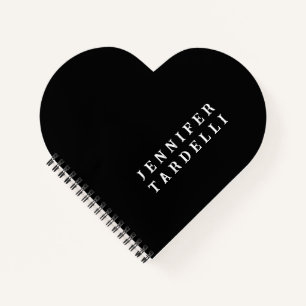 Carnet Nom élégant minimaliste moderne noir