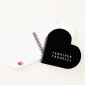 Carnet Nom élégant minimaliste moderne noir (Intérieur)