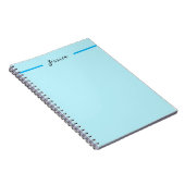 Carnet Nom élégant moderne bleu simple et professionnel (Côté Droit)