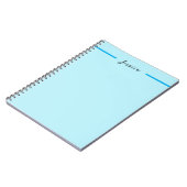 Carnet Nom élégant moderne bleu simple et professionnel (Côté gauche)