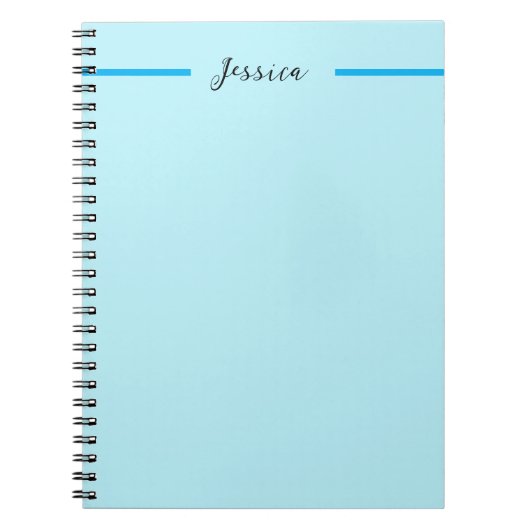 Carnet Nom élégant moderne bleu simple et professionnel (Devant)