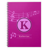 Carnet Nom élégant personnalisé Monogram Letter Music Sch (Devant)