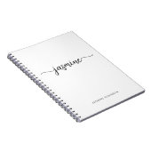 Carnet Nom en écriture cursive avec monogramme de fille m (Côté Droit)