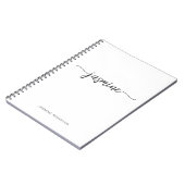 Carnet Nom en écriture cursive avec monogramme de fille m (Côté gauche)