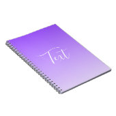 Carnet Nom en écriture cursive & ombre légère violet clai (Côté Droit)