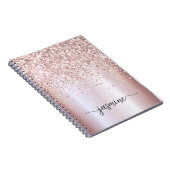 Carnet Nom en écriture manuscrite pailleté rose gold Fémi (Côté Droit)