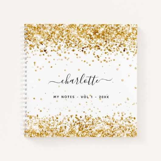 Carnet Nom en or blanc (Devant)
