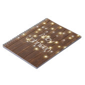 Carnet Nom et chaîne de lumière sur chêne (Côté gauche)