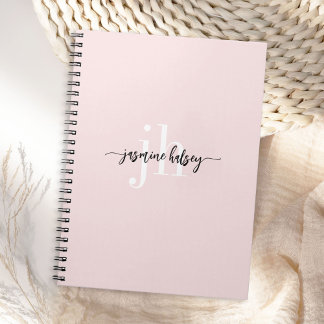 Carnet Nom et initiales simples tendance minimaliste