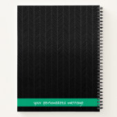 Carnet Nom et message personnalisés Noir moderne personna (Dos)