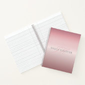 Carnet Nom et monogramme | Blush en faux or rose doux (Intérieur)