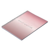 Carnet Nom et monogramme | Soft FAUX Rose Gold Blush (Côté gauche)