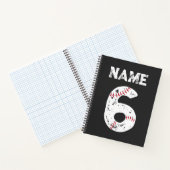 Carnet Nom et numéro 6 Baseball, Baseball (Intérieur)
