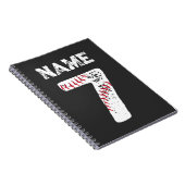 Carnet Nom et numéro 7 Baseball, Baseball Team (Côté Droit)