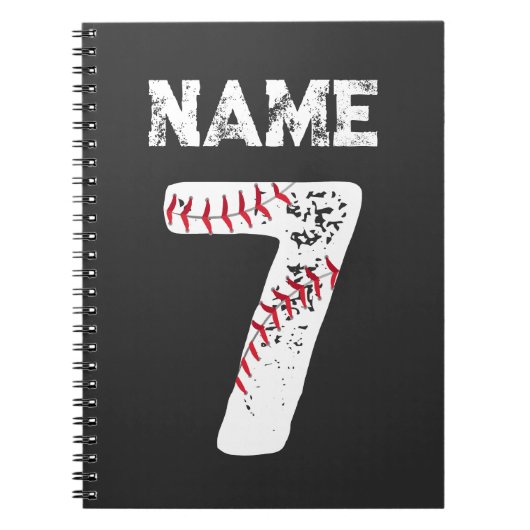 Carnet Nom et numéro 7 Baseball, Baseball Team (Devant)