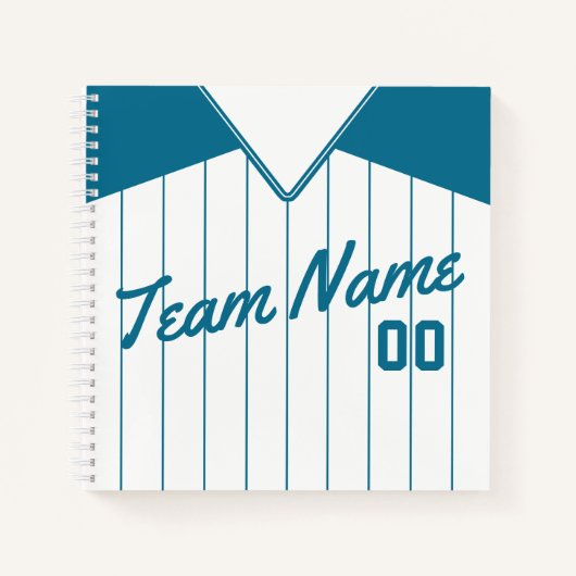 Carnet Nom et numéro Baseball Softball Turquoise Jersey (Devant)
