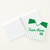 Carnet Nom et numéro de baseball Softball Green Jersey (Intérieur)