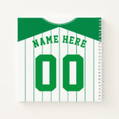 Carnet Nom et numéro de baseball Softball Green Jersey (Dos)